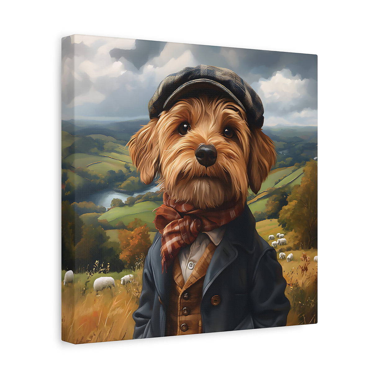 Rafe of the Dales – Yorkshire Terrier Shepherd Dog Canvas Wall Art