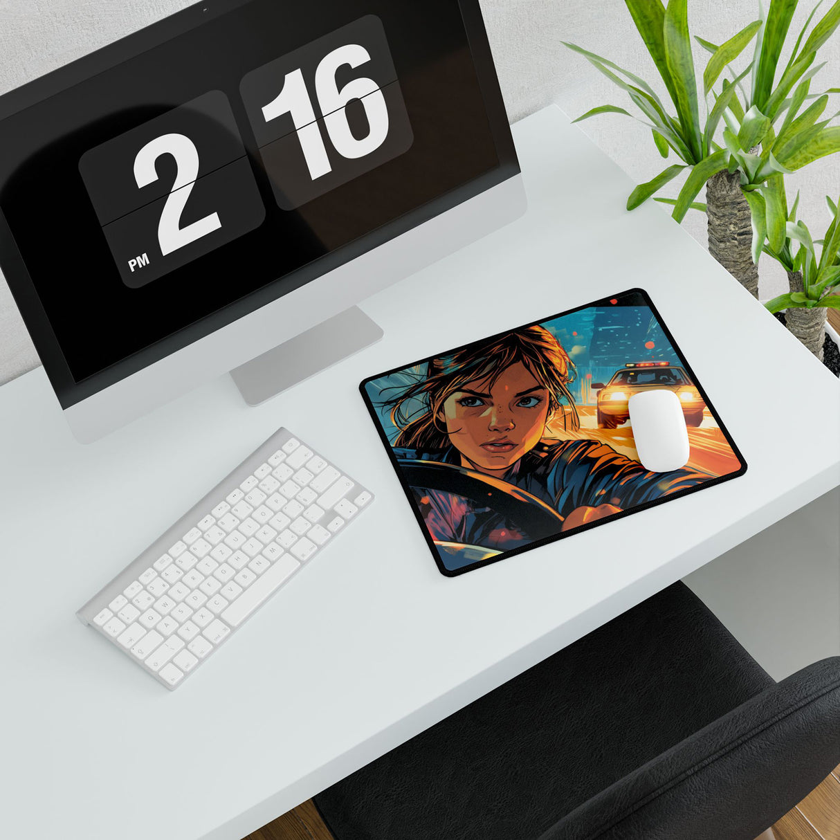 Mystery Chase Desk Mat – Noir-Inspired Desk Decor for Readers and Thrill Seekers