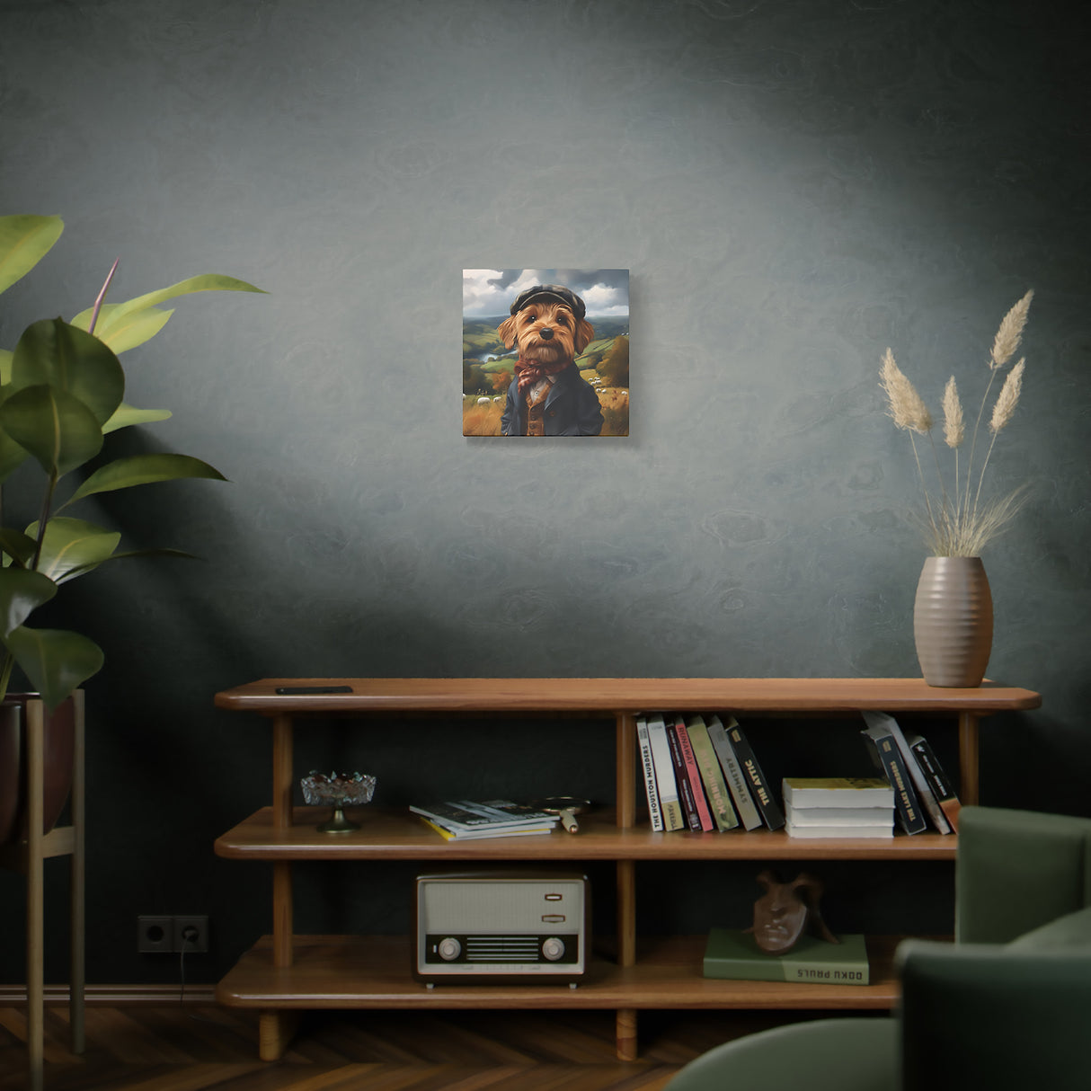 Rafe of the Dales – Yorkshire Terrier Shepherd Dog Canvas Wall Art