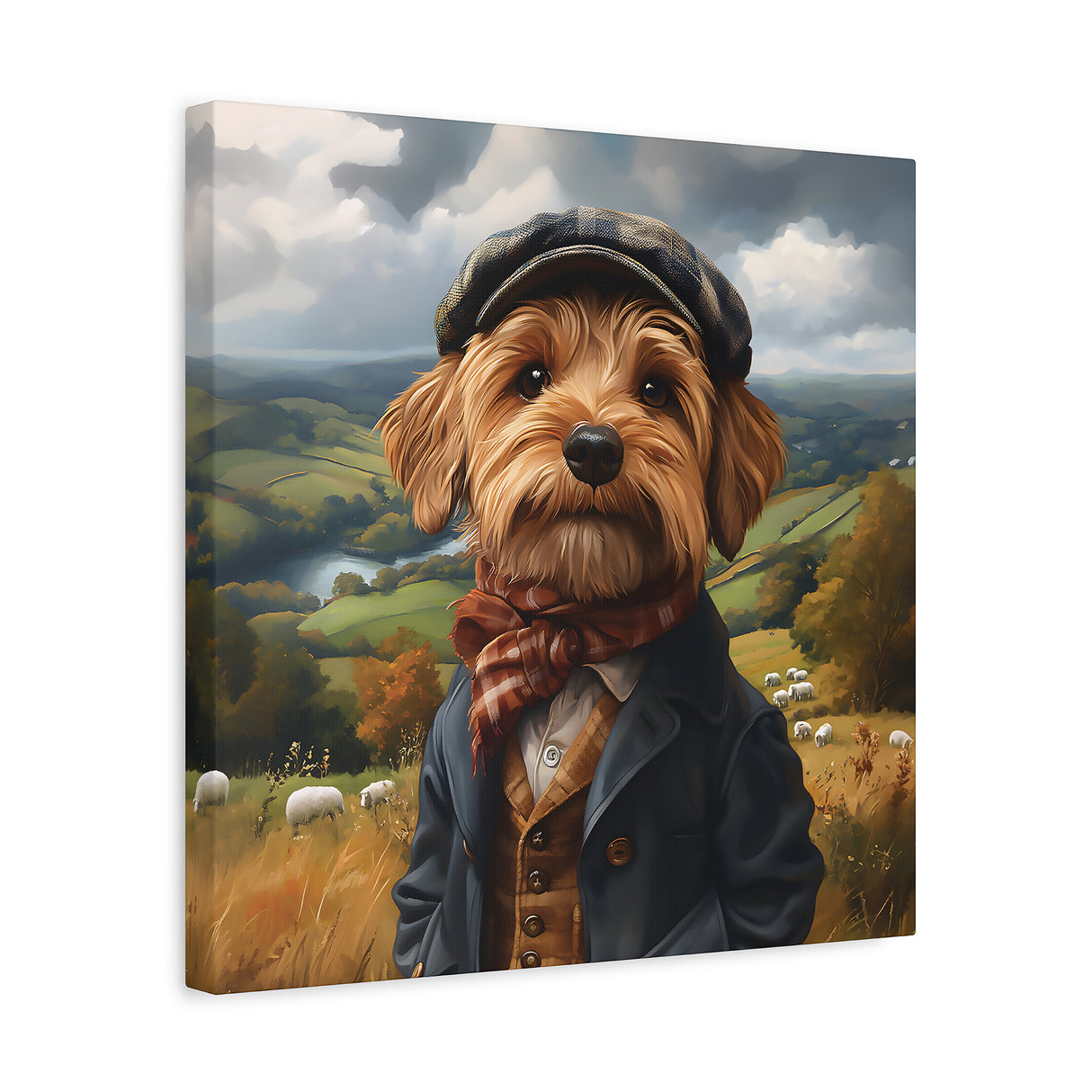 Rafe of the Dales – Yorkshire Terrier Shepherd Dog Canvas Wall Art
