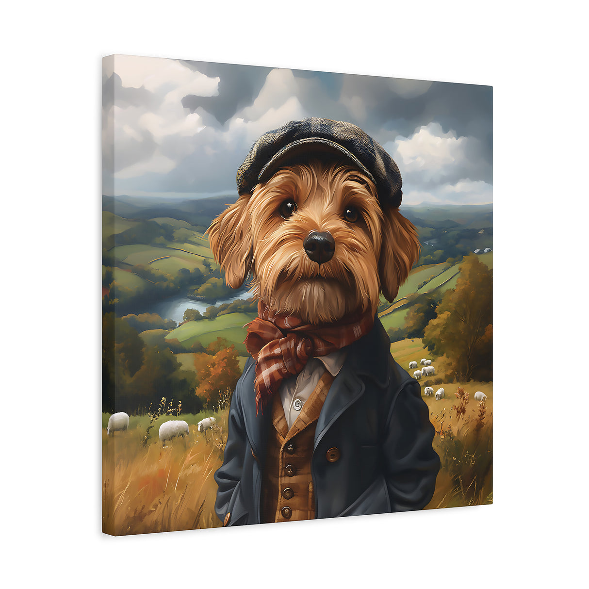 Rafe of the Dales – Yorkshire Terrier Shepherd Dog Canvas Wall Art