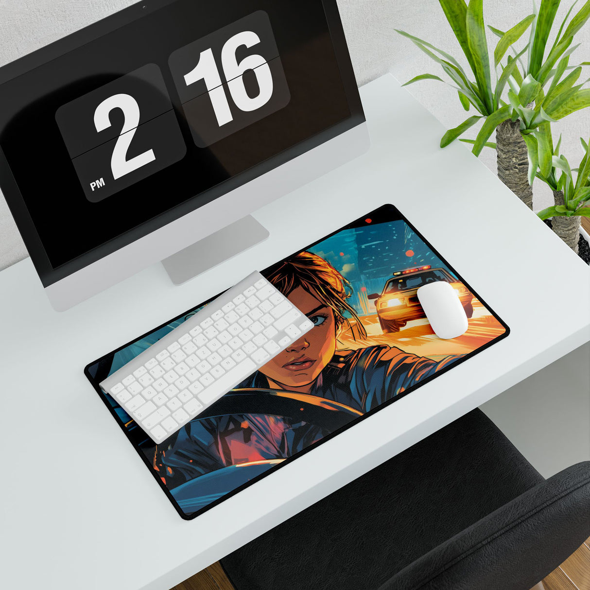 Mystery Chase Desk Mat – Noir-Inspired Desk Decor for Readers and Thrill Seekers