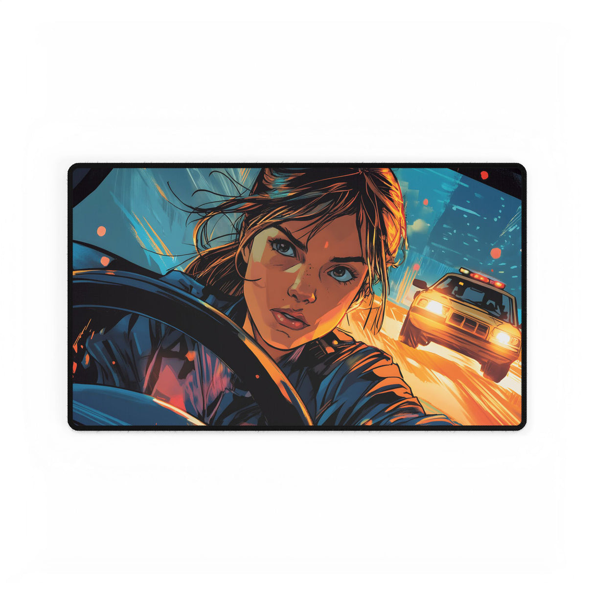 Mystery Chase Desk Mat – Noir-Inspired Desk Decor for Readers and Thrill Seekers