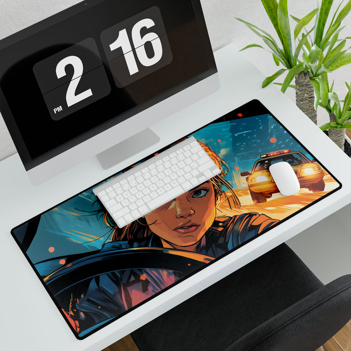 Mystery Chase Desk Mat – Noir-Inspired Desk Decor for Readers and Thrill Seekers
