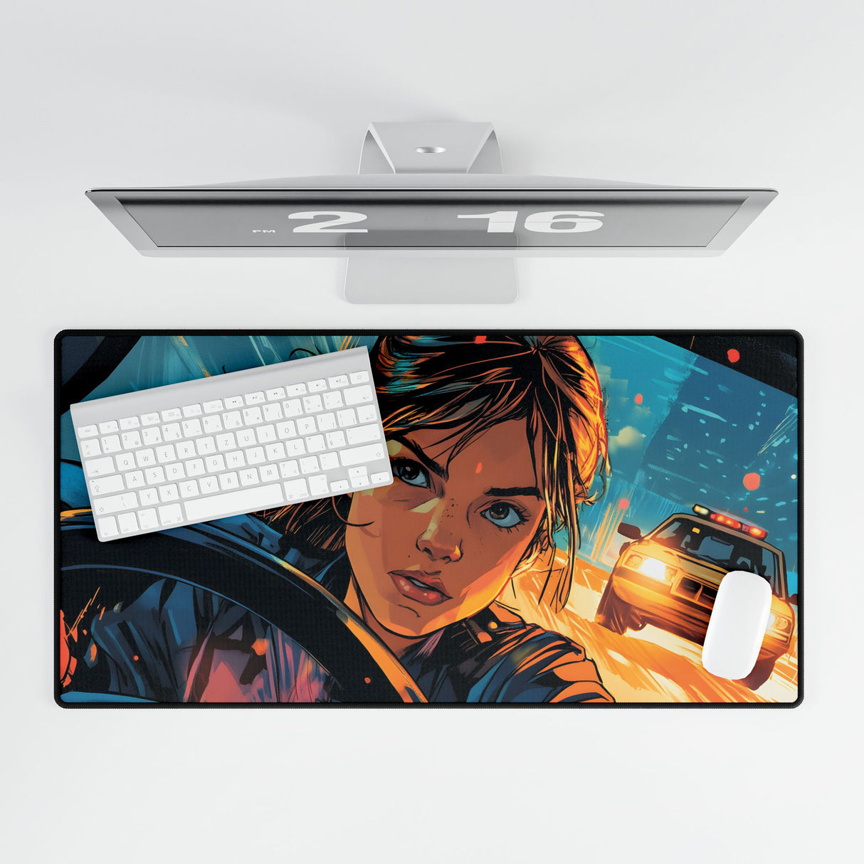 Mystery Chase Desk Mat – Noir-Inspired Desk Decor for Readers and Thrill Seekers