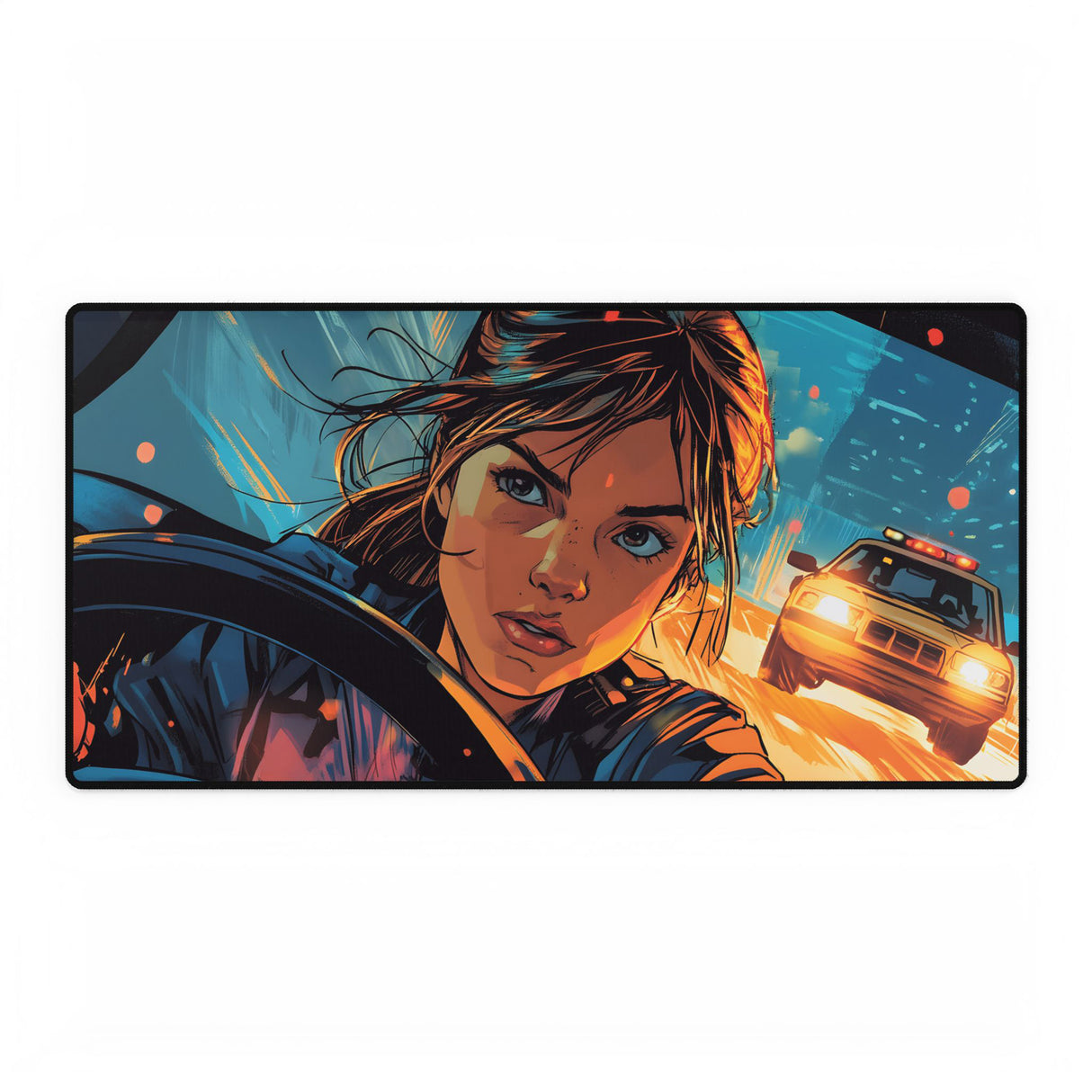 Mystery Chase Desk Mat – Noir-Inspired Desk Decor for Readers and Thrill Seekers