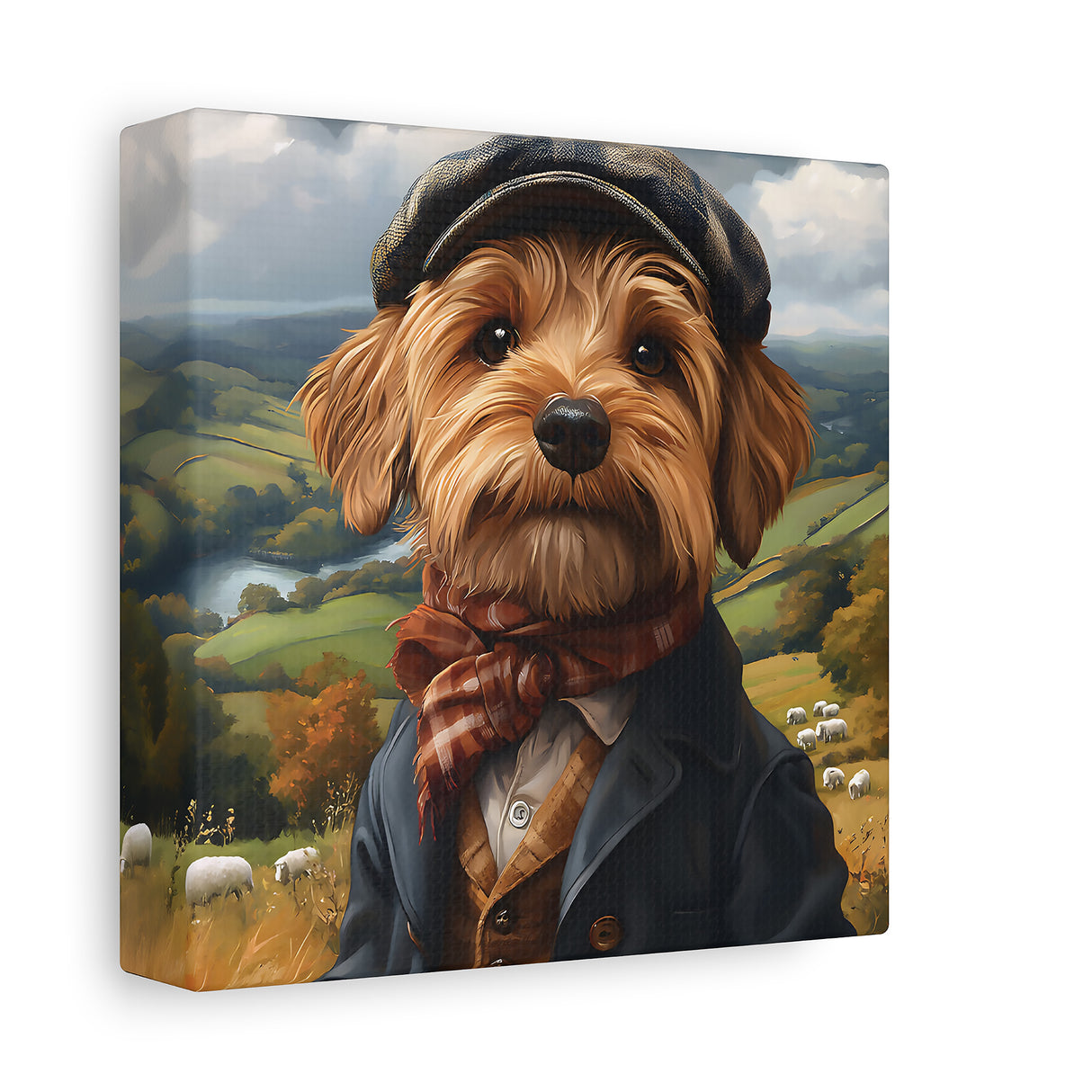 Rafe of the Dales – Yorkshire Terrier Shepherd Dog Canvas Wall Art