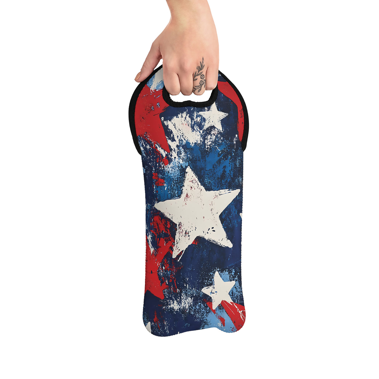 Star-Spangled Wine Tote – Patriotic Wine Bag for Book Lovers
