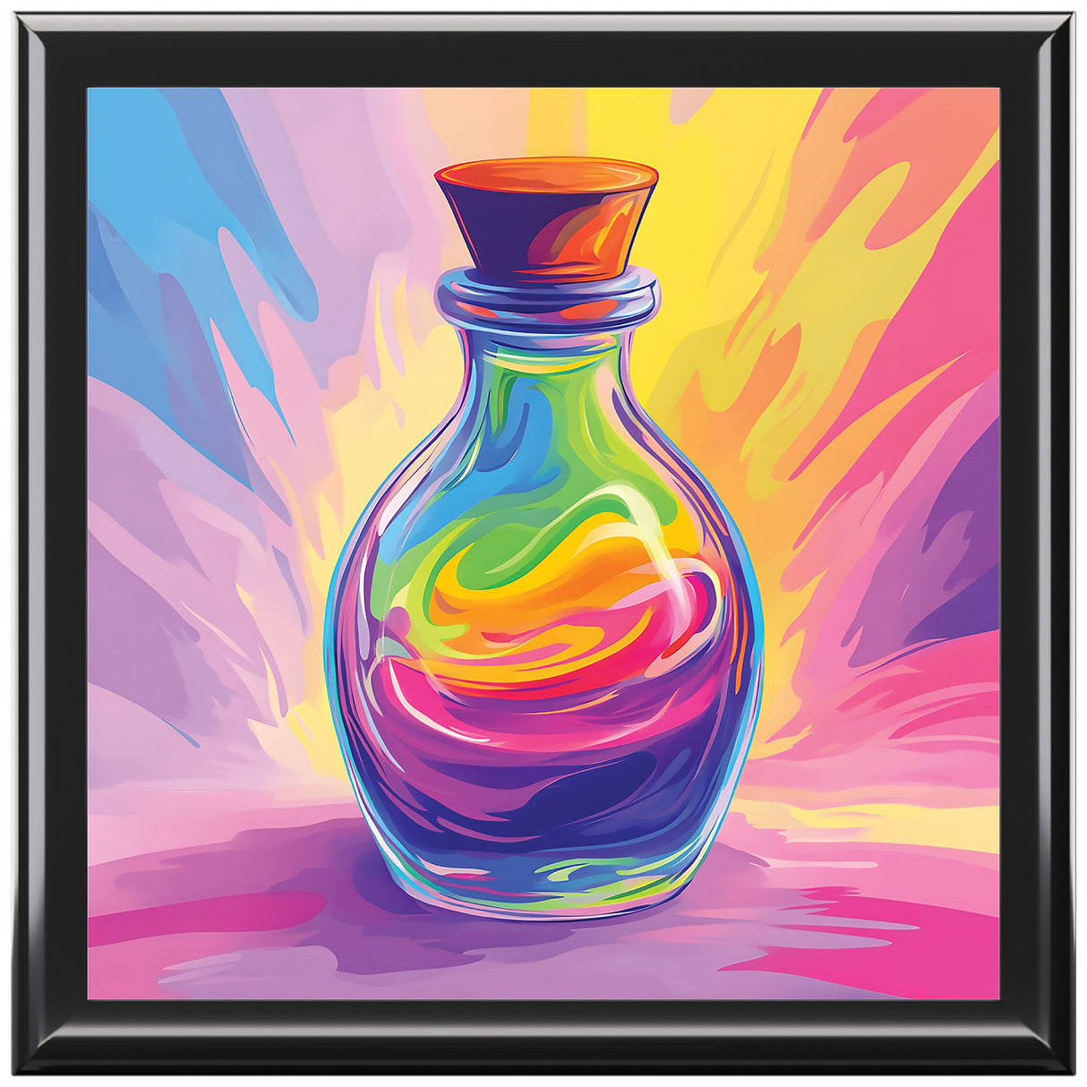 Fantasy Potion Jewelry Box – Magical Wooden Keepsake with Rainbow Potion Art | Bookish Gift for Fantasy Lovers