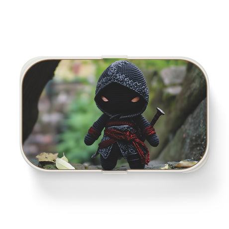 Amigurumi Ninja Bento Box – Fantasy Lunch Box for Book Lovers with Utensils & Wood Lid