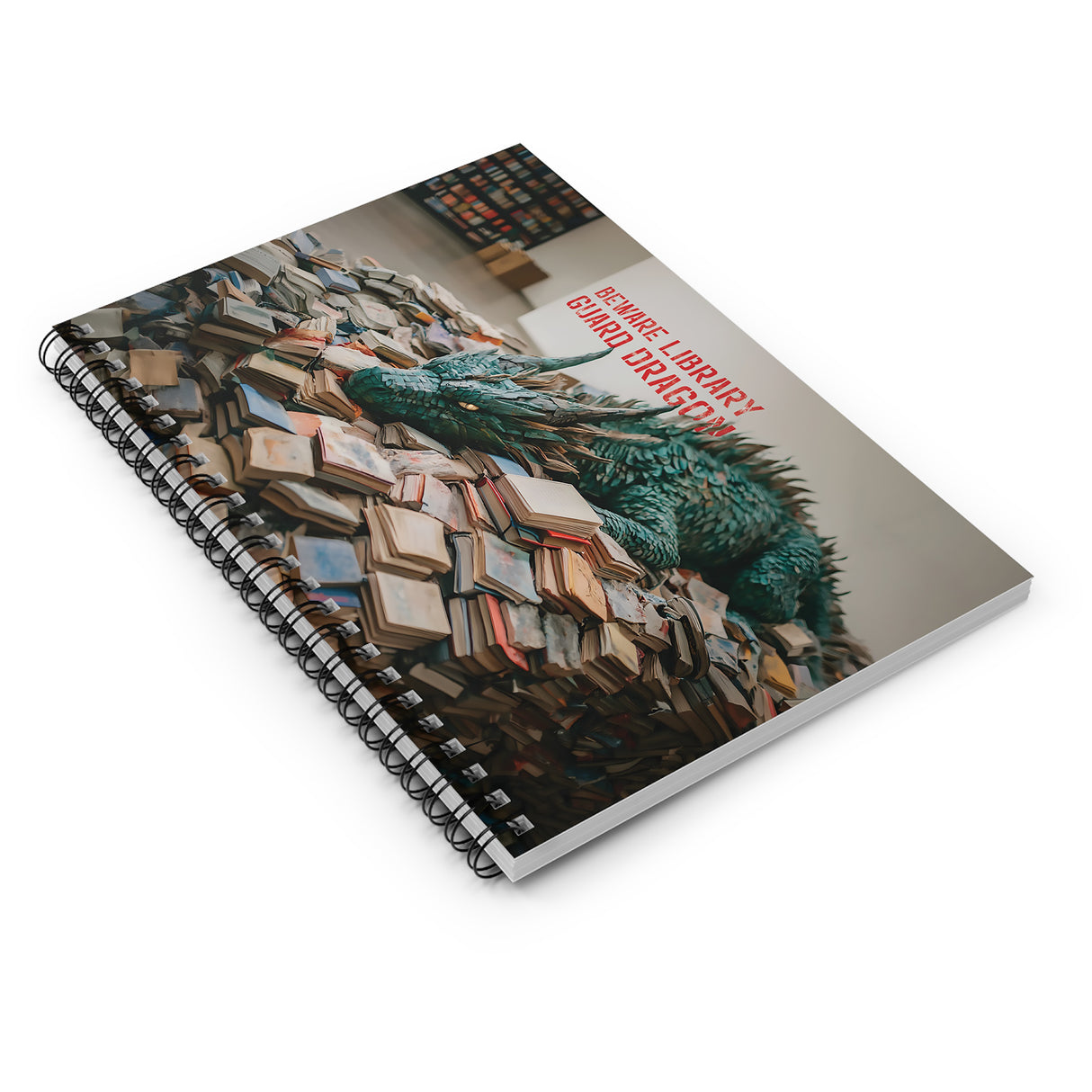 Beware: Library Guard Dragon Notebook – Spiral Ruled Journal for Book Dragons, Bookwyrms & Librarians