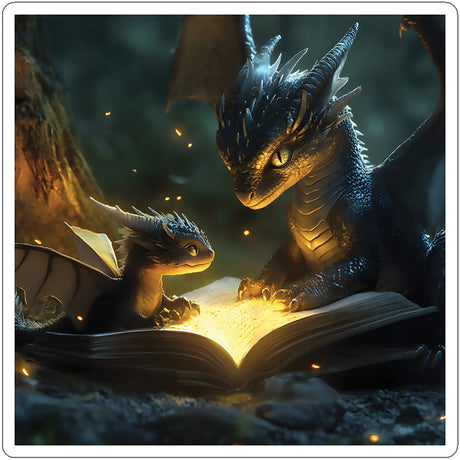 Learning to Read – Book Dragon Vinyl Sticker