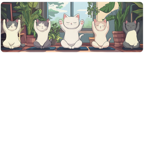 Cat Yoga Mat – Kawaii Yoga Mat for Bookish Yogis, Cozy Vibes & Cat Lovers