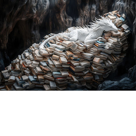 The Bookwyrm's Hoard  -  Fantasy Poster for Book Lovers & Dragon Fans